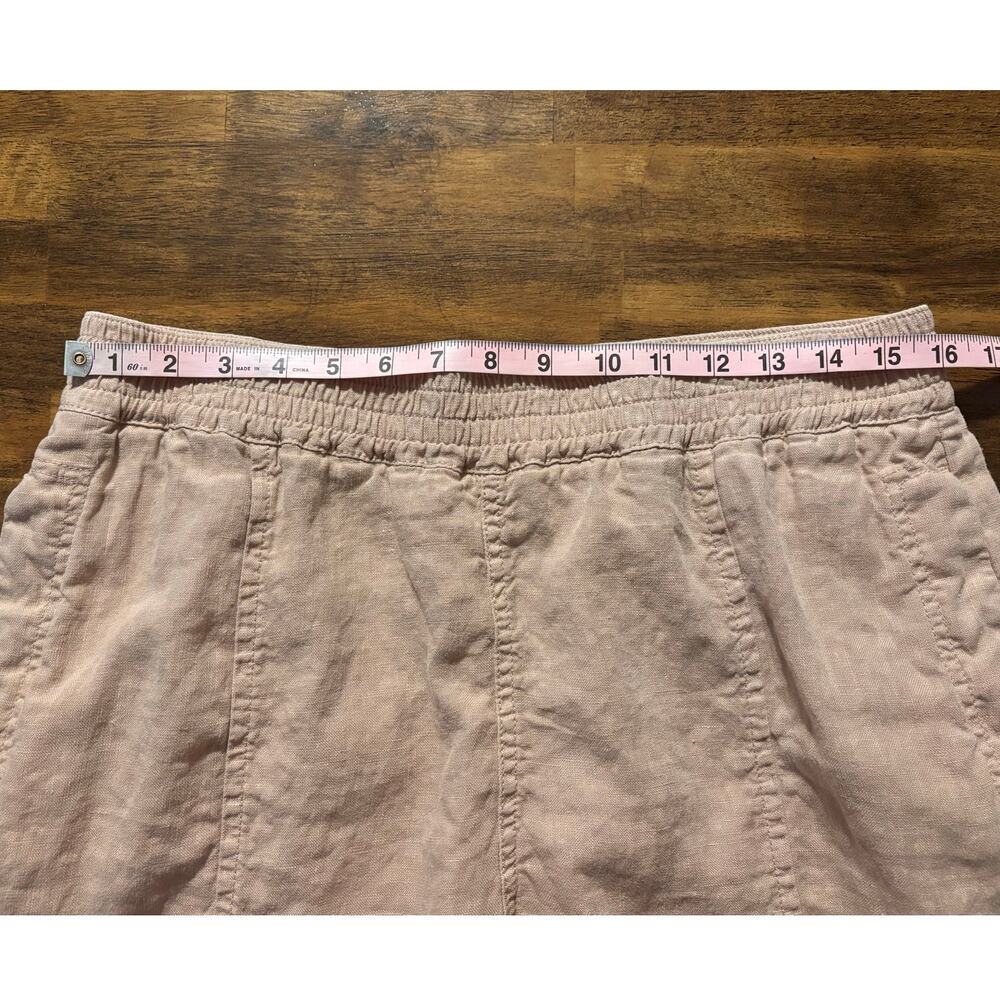 Wrap London Women’s 12 Pants Wide Leg 100% Linen Pull On High Rise Straight - Picture 7 of 11